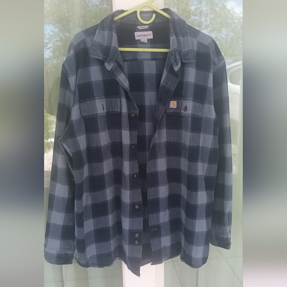 Carhartt Blue Plaid Flannel Shirt